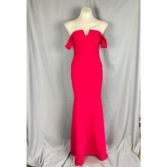 Likely Misisco Fuchsia Off Shoulder Gown Size 6 Trumpet Evening Prom Bridesmaid - Picture 1 of 11